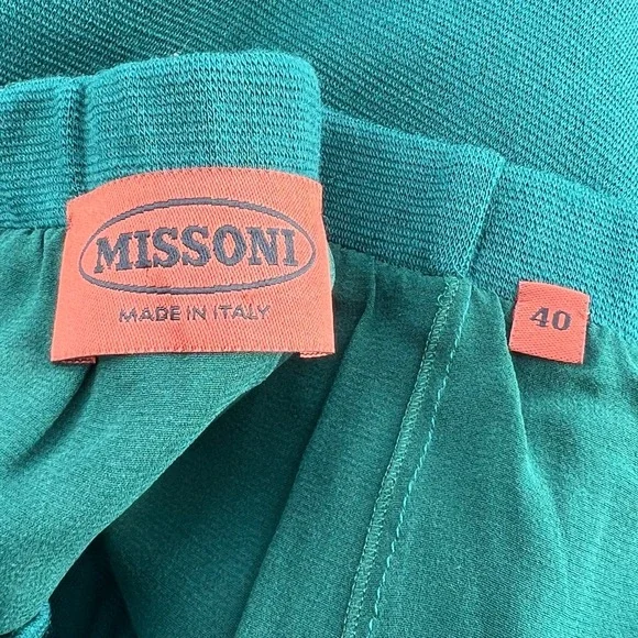 Missoni Skirt NWT Knit Wool Knee Length Midi Teal Green Size 40 US  display picture 1